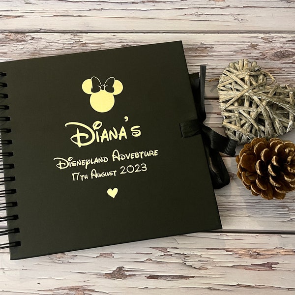 Personalised DisneyLand Travel Holiday Diary Disney themed Gift Photo Album Scrapbook