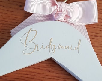 Bridesmaid Gold Emblazoned, Special Day Wedding  Coat Hanger Keepsake