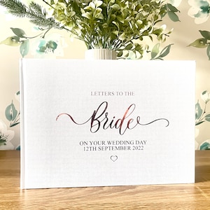 Cartas de casamento personalizadas para a noiva em linho branco livro de visitas moderno e exclusivo