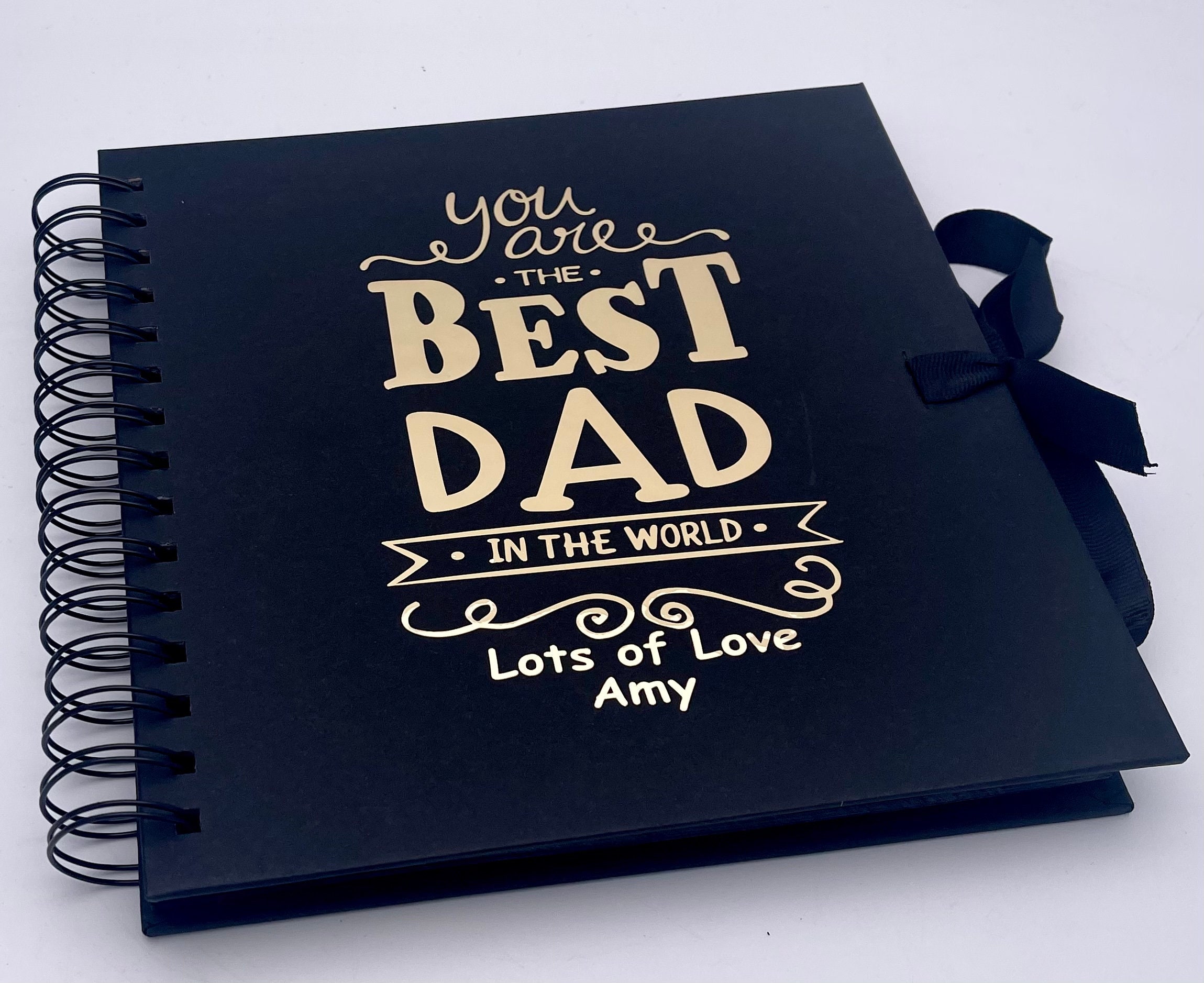 Personalised Best Dad Fathers Day Memory Dad Birthday 8 x 8 Black Scrapbook  Photo Album