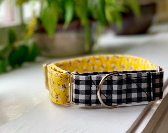 Collare per cani Honey Bee - Martingala - Sgancio rapido - Senza fibbia scorrevole - Guinzaglio - Collari per cani fatti a mano