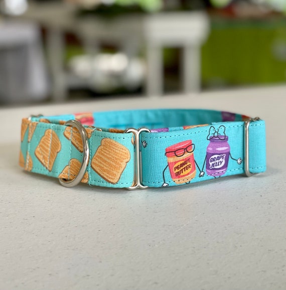 PB J on Toast Dog Collar Martingale Quick Release No Buckle Slide Leash Handmade Dog Collars Etsy