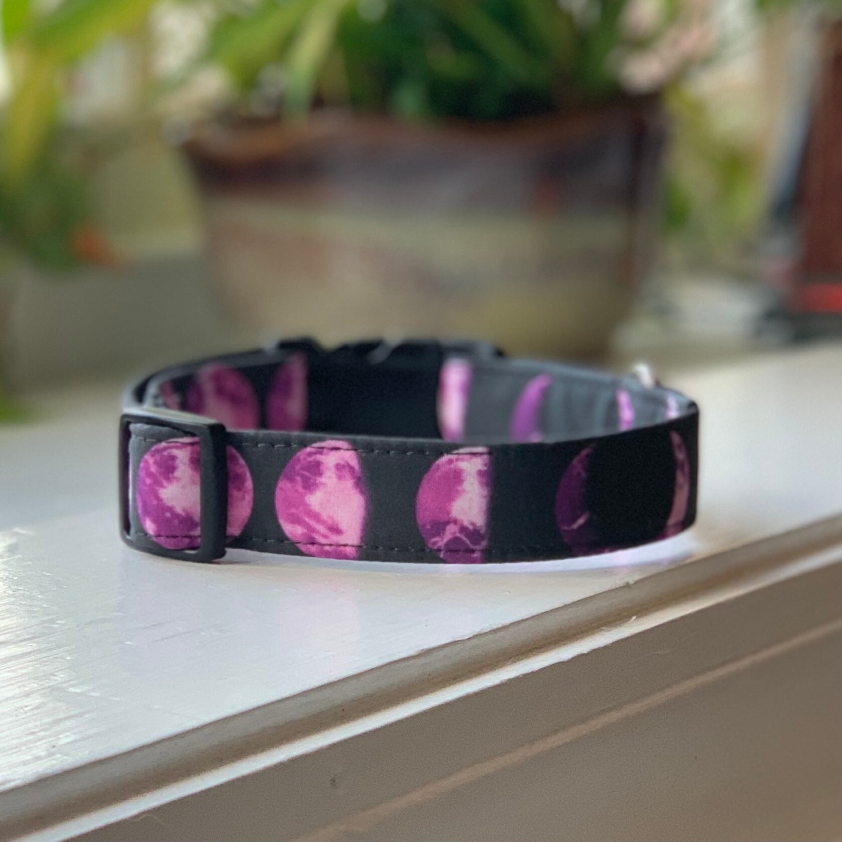 Purple Moon Phase Dog Collar Martingale Quick Release No Etsy