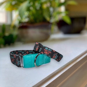 In My Era Dog Collar- Martingale- Quick Release- No Buckle Slide- Leash- Handmade Dog Collars