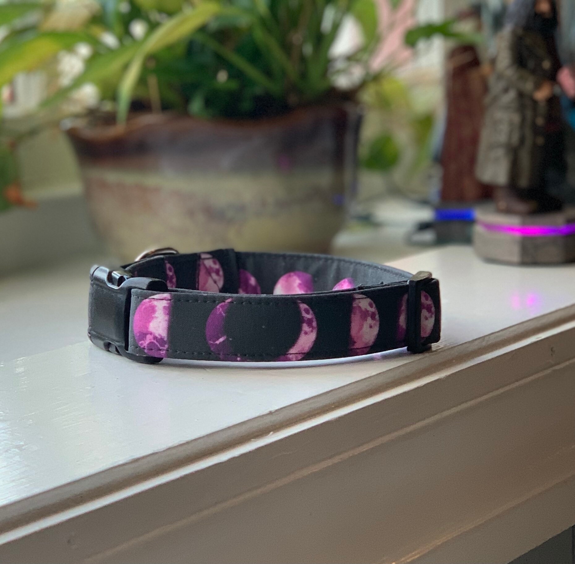 Purple Moon Phase Dog Collar Martingale Quick Release No Etsy
