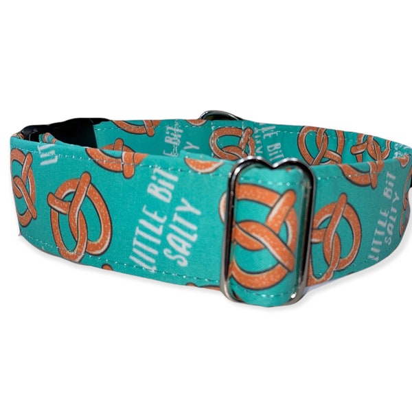 Little Bit Salty Dog Collar- Martingale- Quick Release- No Buckle Slide- Leash- Handmade Dog Collars