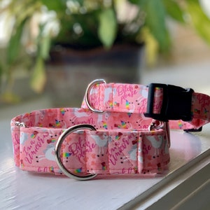 Bitch please, I’m a Unicorn-Pink Dog Collar- Martingale- Quick Release- No Buckle Slide- Leash- Handmade Dog Collars