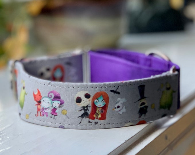 Nightmare Before Christmas Dog Collar Martingale Quick Release No