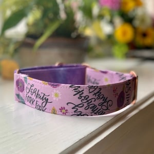 Holy Shirtballs Dog Collar- Martingale- Quick Release- No Buckle Slide- Leash- Handmade Dog Collars
