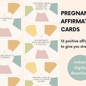 Cartões de afirmação de gravidez | Download Digital Instantâneo