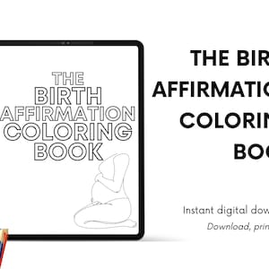 Cartões de afirmação de nascimento | Coloração de afirmação de nascimento | Cartões de afirmação de nascimento para impressão | Presente positivo para gravidez
