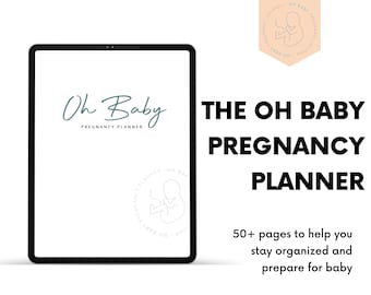 Oh Baby Pregnancy Planner and Journal 53 Page Digital Download