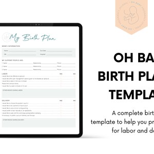 Printable Birth Plan Template