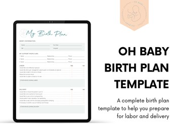 Printable Birth Plan Template