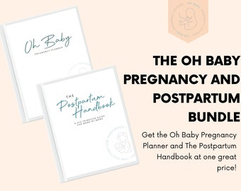 The Oh Baby Pregnancy and Postpartum Bundle | Pregnancy Planner | Postpartum Handbook | Instant Digital Download