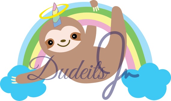 Download Free Rainbow Sloth Unicorn Etsy SVG Cut Files
