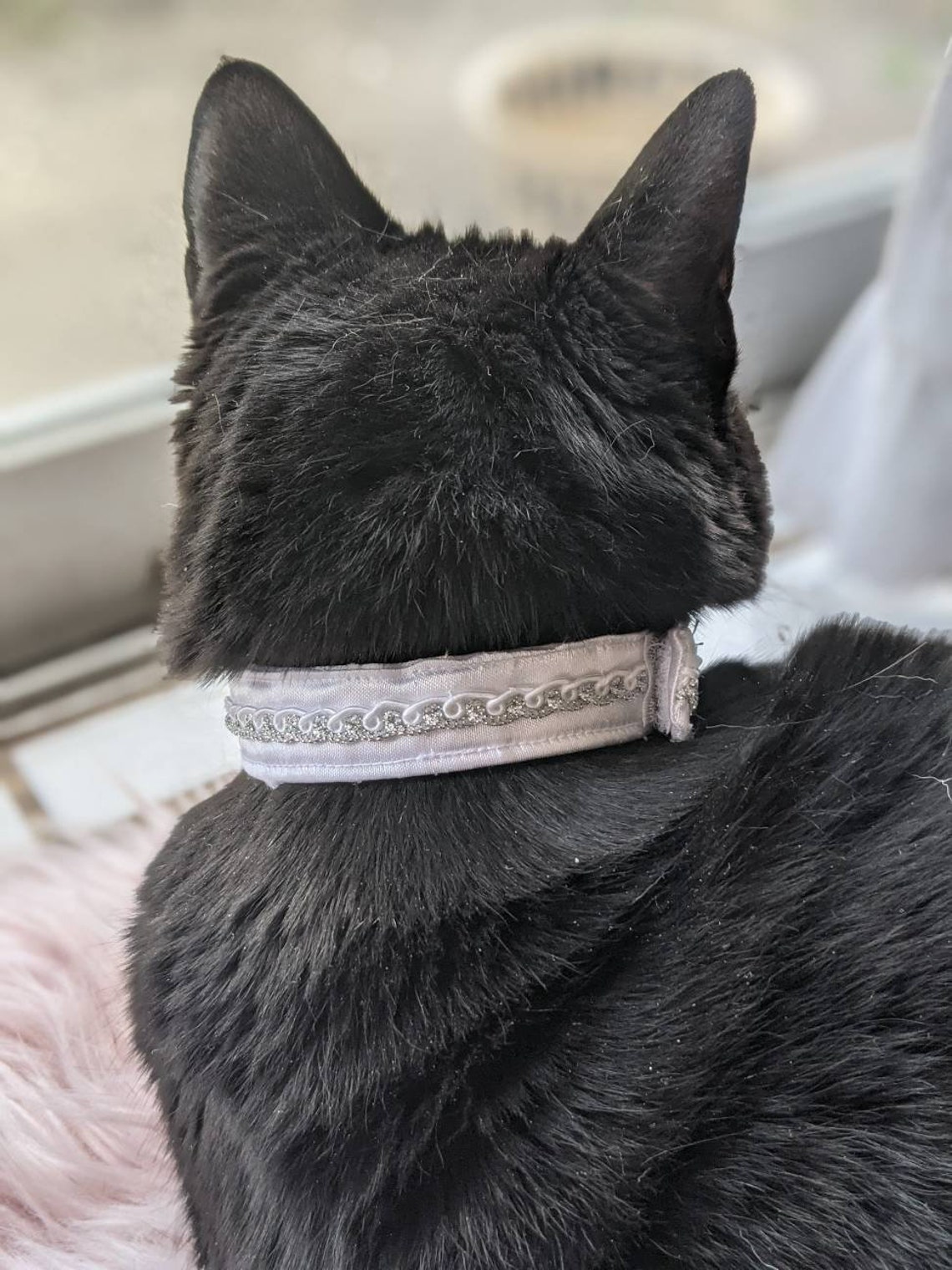 White Wedding Collar for Cat Elegant Cat Accessory White Cat Etsy