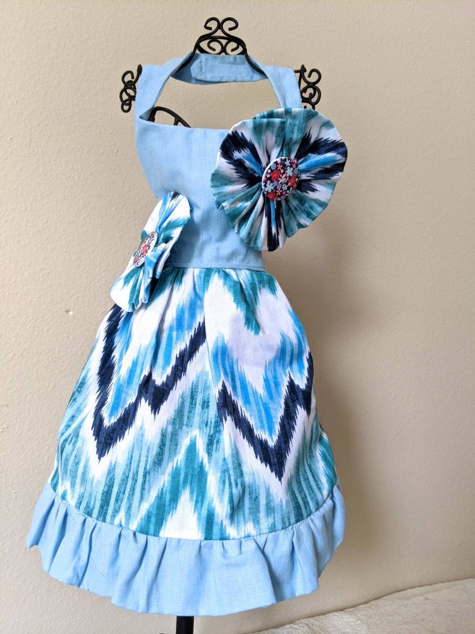 Blue Cat Dress Handmade Dress for Cat Blue Flower for Etsy