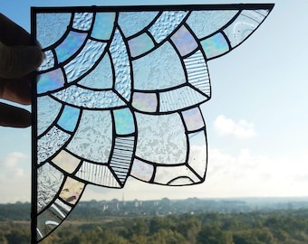 Iridescent Corner Stained Glass – Celtic Ornament