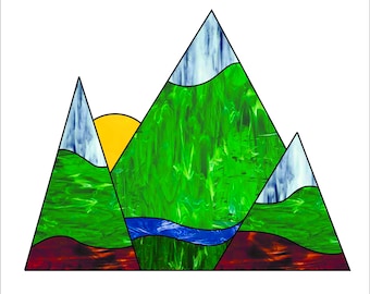 Montanhas - Padrão de Vitral - Download Digital em PDF