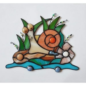Snail - Suncatchers - Nature Lover Gift ! Stain glass decor / 20*17cm