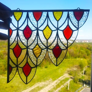 Stained Glass Corner - Stained Glass Suncatcher - Stained Glass Panel