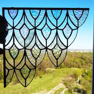 Stained Glass Corner - Stained Glass Suncatcher - Stained Glass Panel