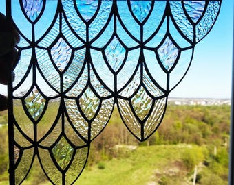 Stained Glass Corner - Stained Glass Suncatcher - Stained Glass Panel