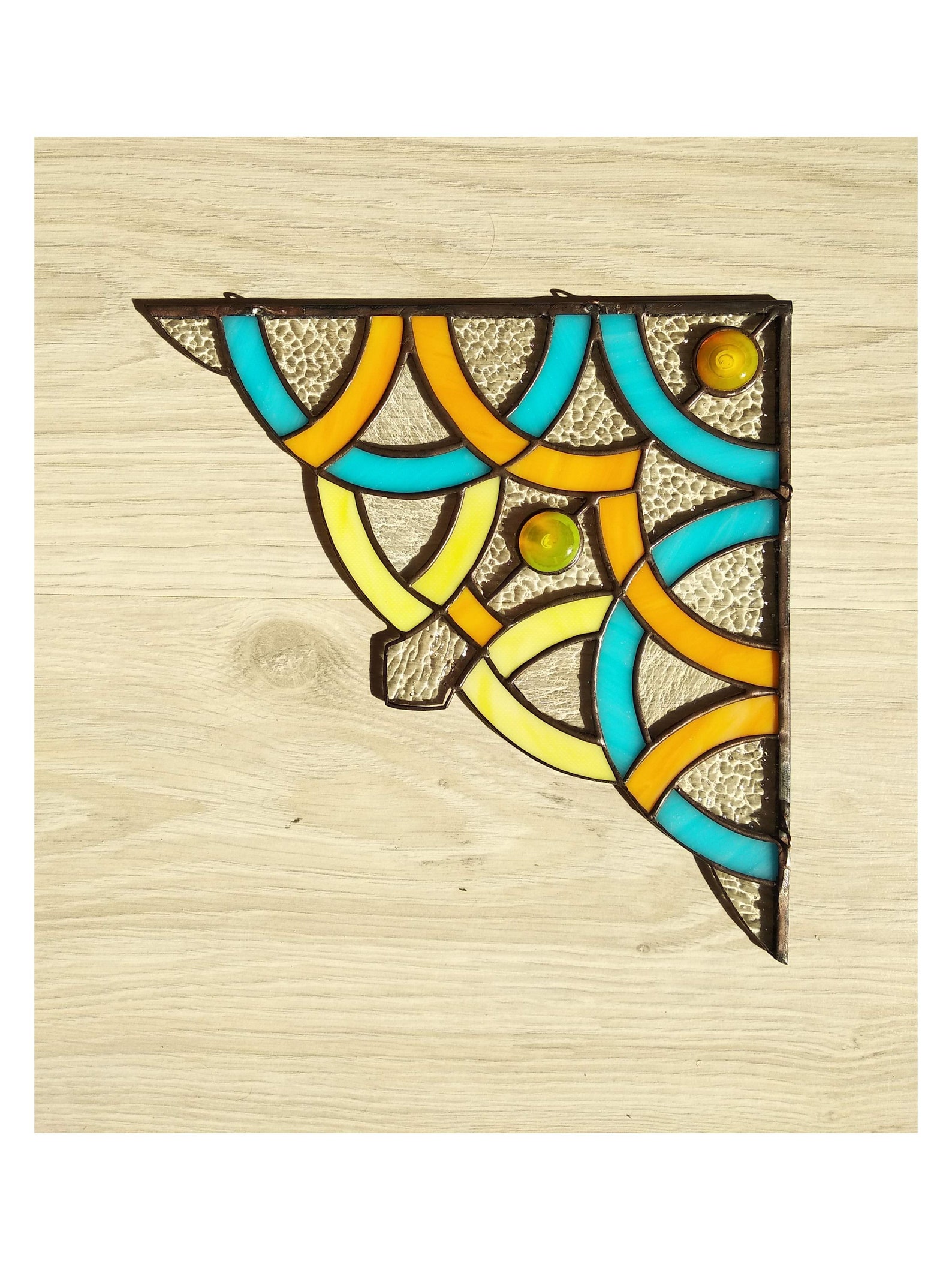 Corner Stained Glass Ornamental Stained Glass Stained Etsy