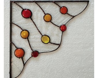 Corner stained glass window - Glass Suncatcher - Stained Glass Decor! Art deco Love Home Stained glass window 7.874*7.874 inch
