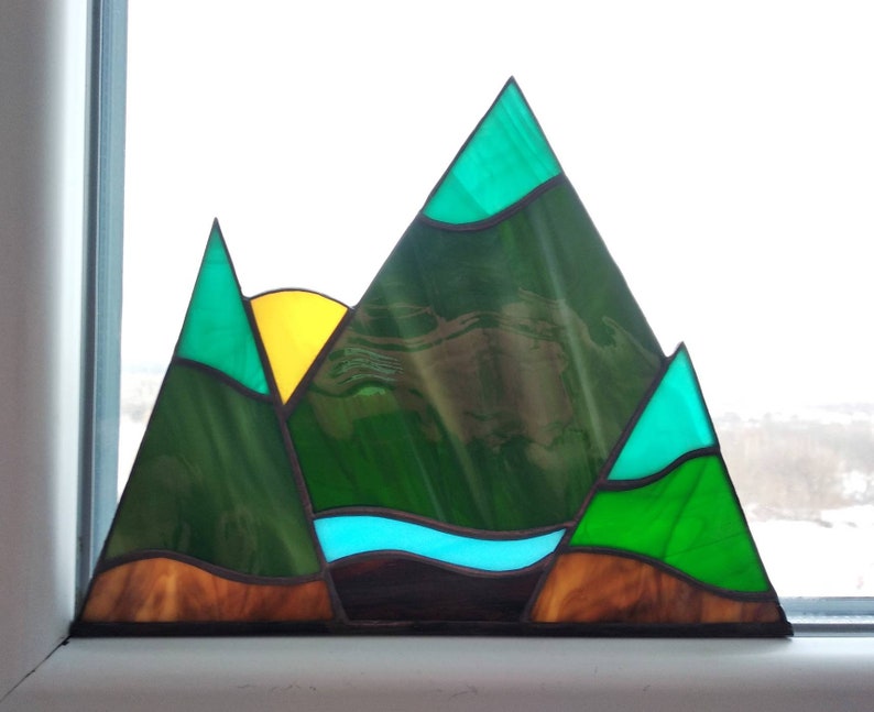 Mountains Stained Glass Pattern PDF Digital Download - Etsy