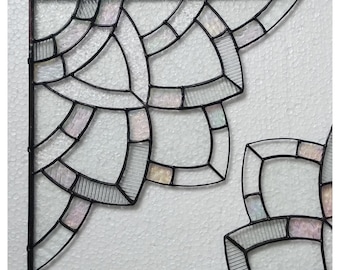 Vitrais de canto celtas iridescentes - 24 cm x 24 cm - Conjunto de 2