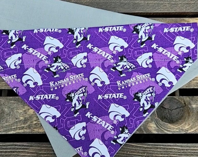 Featured listing image: K-State / Gray Print 2 Pet Bandana
