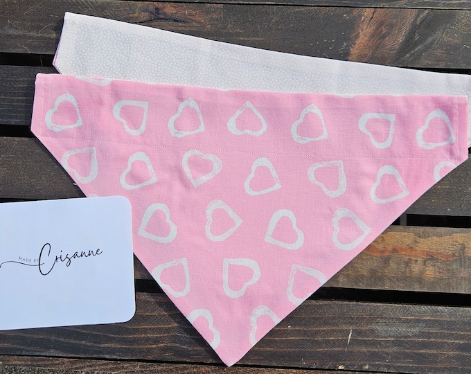 Featured listing image: Valentine Print 1/Light Pink Polka Dot Pet Bandana