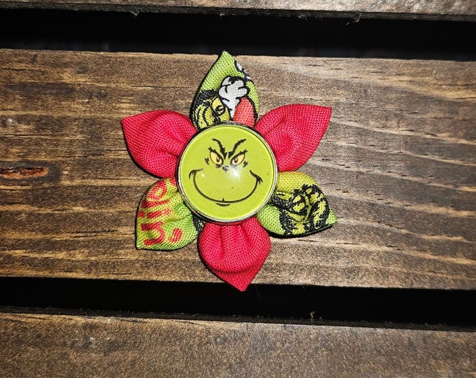 Featured listing image: Feelin' Grinchy Flower Bow | Pet Bow