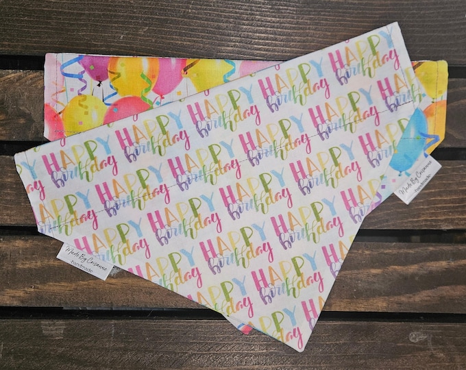 Featured listing image: Happy Birthday / Birthday Balloons Pet Bandana