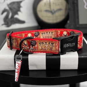 SCREAM - Killer Clown Standard Dog Collar - Halloween Horror Dog Collar - Personalized Buckle Collar - Circus Freak Show Dog Collar