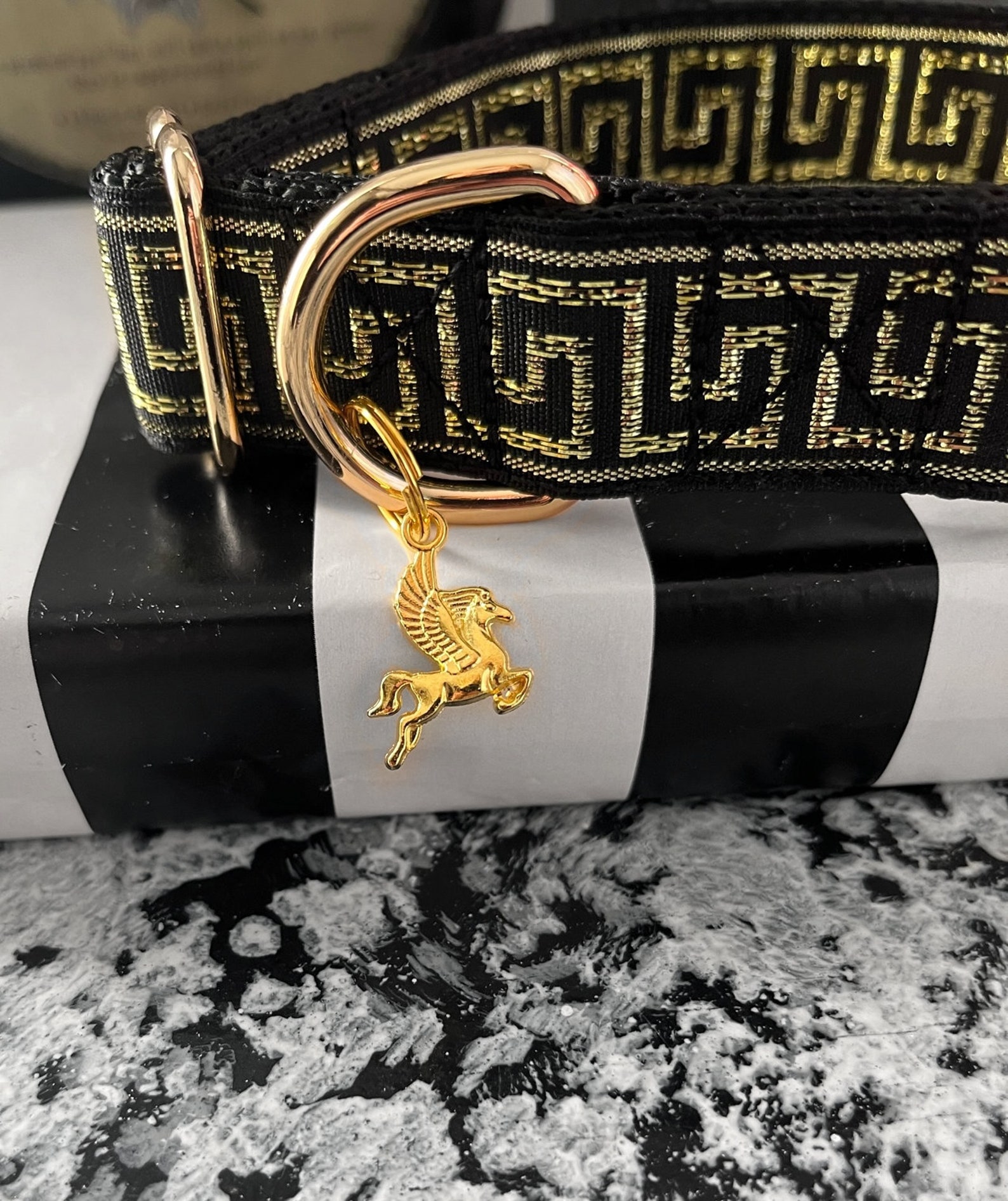 MUSE Pegasus Dog Collar Gold Key Pattern Dog Collar - Etsy