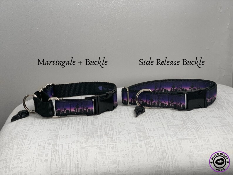 GRIEF Cemetery Dog Collar Gothic Dog Collar Martingale Etsy