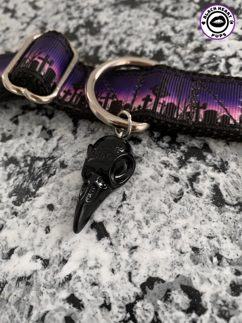 GRIEF Cemetery Dog Collar Gothic Dog Collar Martingale Etsy
