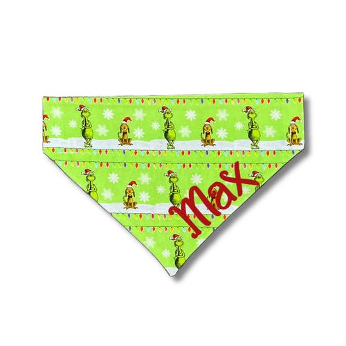 The Grinch and Max Christmas Dog Bandana: Personalized Pet Bandana, Christmas Dog Accessory