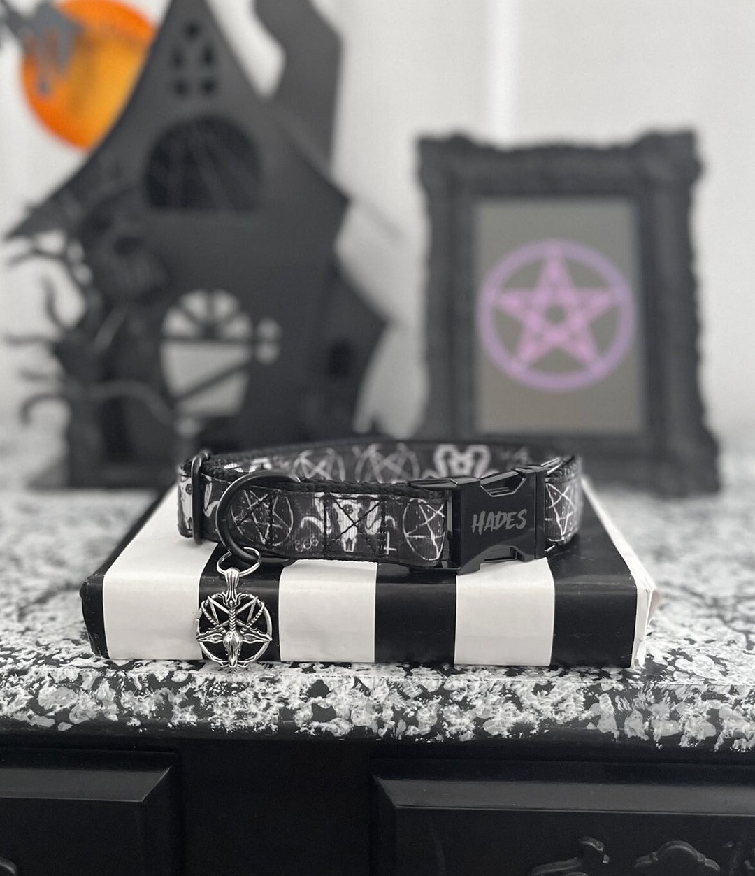 SINISTER Satanic Dog Collar Devil Dog Collar Goth Etsy