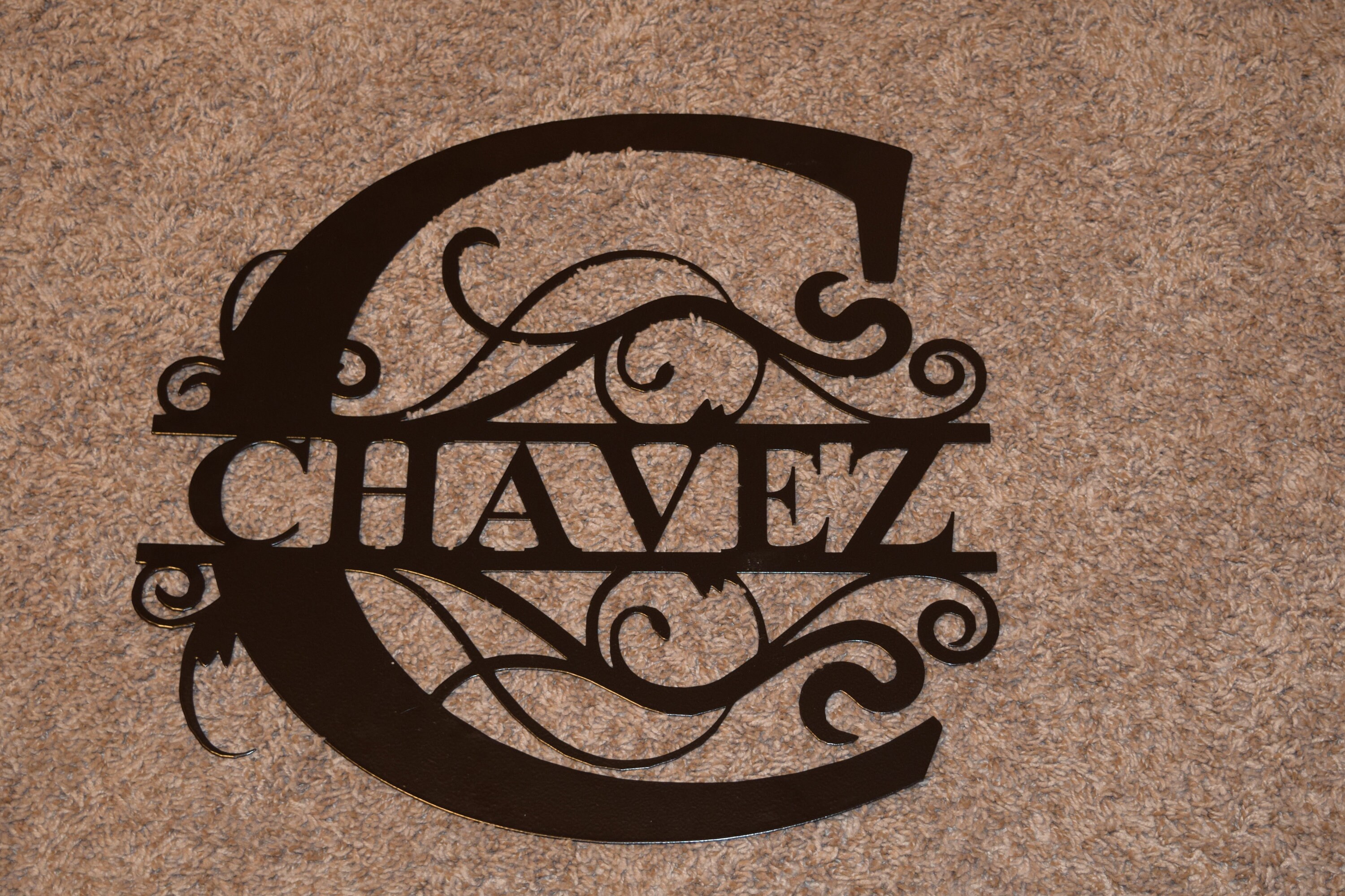 Metal art custom name custom last name wall art Etsy