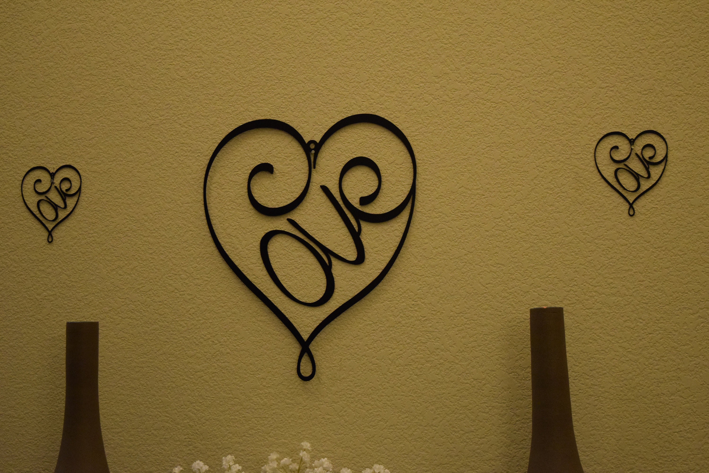 Love metal wall decor home decor metal art wall art custom Etsy.de