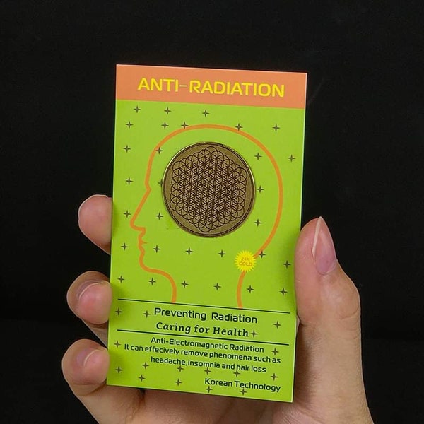 Confezione da 4 adesivi protettivi anti-radiazioni per telefoni cellulari con protezione EMF, bloccante EMF per ioni negativi: loto, yoga o fiore della vita