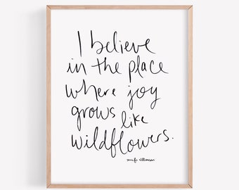 Wildflower Joy Art Print: Hand-Lettered Affirmation Decor
