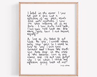 Self Love Poem Art Print: Handwritten Affirmation Wall Decor
