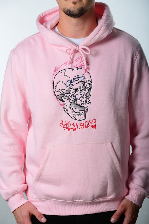 hellboy hoodie pink