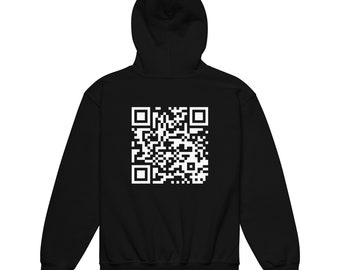 Kids Scan me Hoodie - Scan my Social Media Profile - Scan my Business - Barcode Hoodie