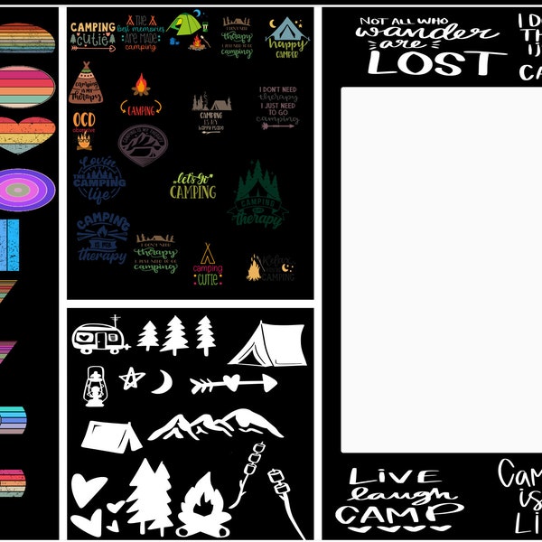 Intelligent Design Board to create camping and hiking designs - assets SVG - print on demand design software